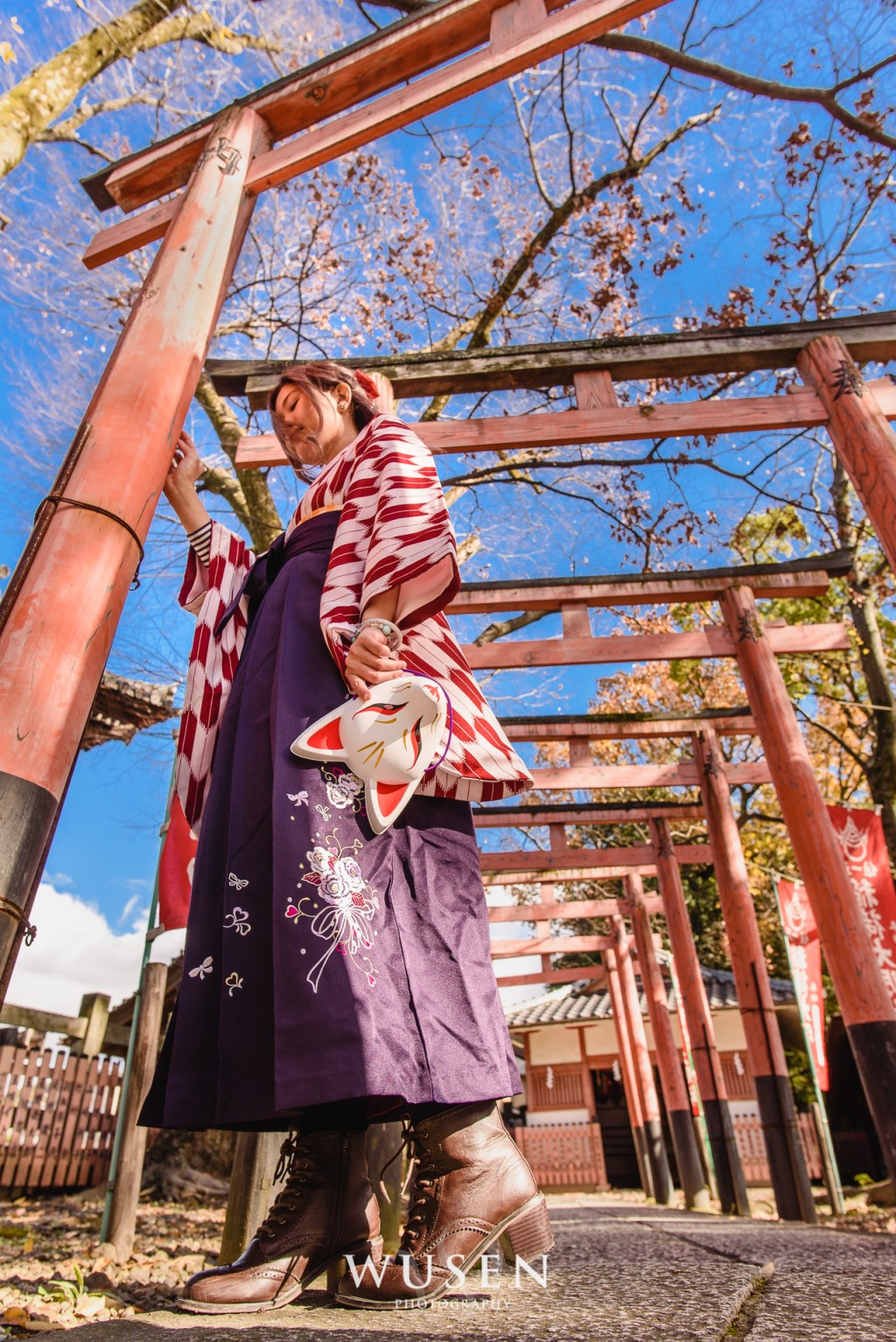 青春無敵 振袖袴 日本畢業季服裝 少女限定！ 宛如動漫主角般的京都單人旅行 豊国神社 西本願寺 Kimono with hakama photoshooting in Kyoto, Cucuru kimono&nbsp;rental